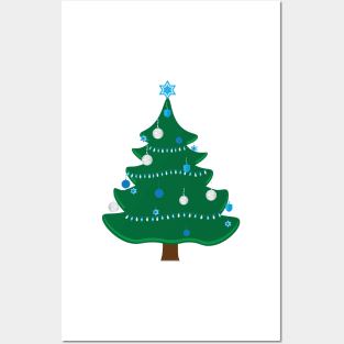 Decorated Jewish Hanukkah Christmas tree Posters and Art